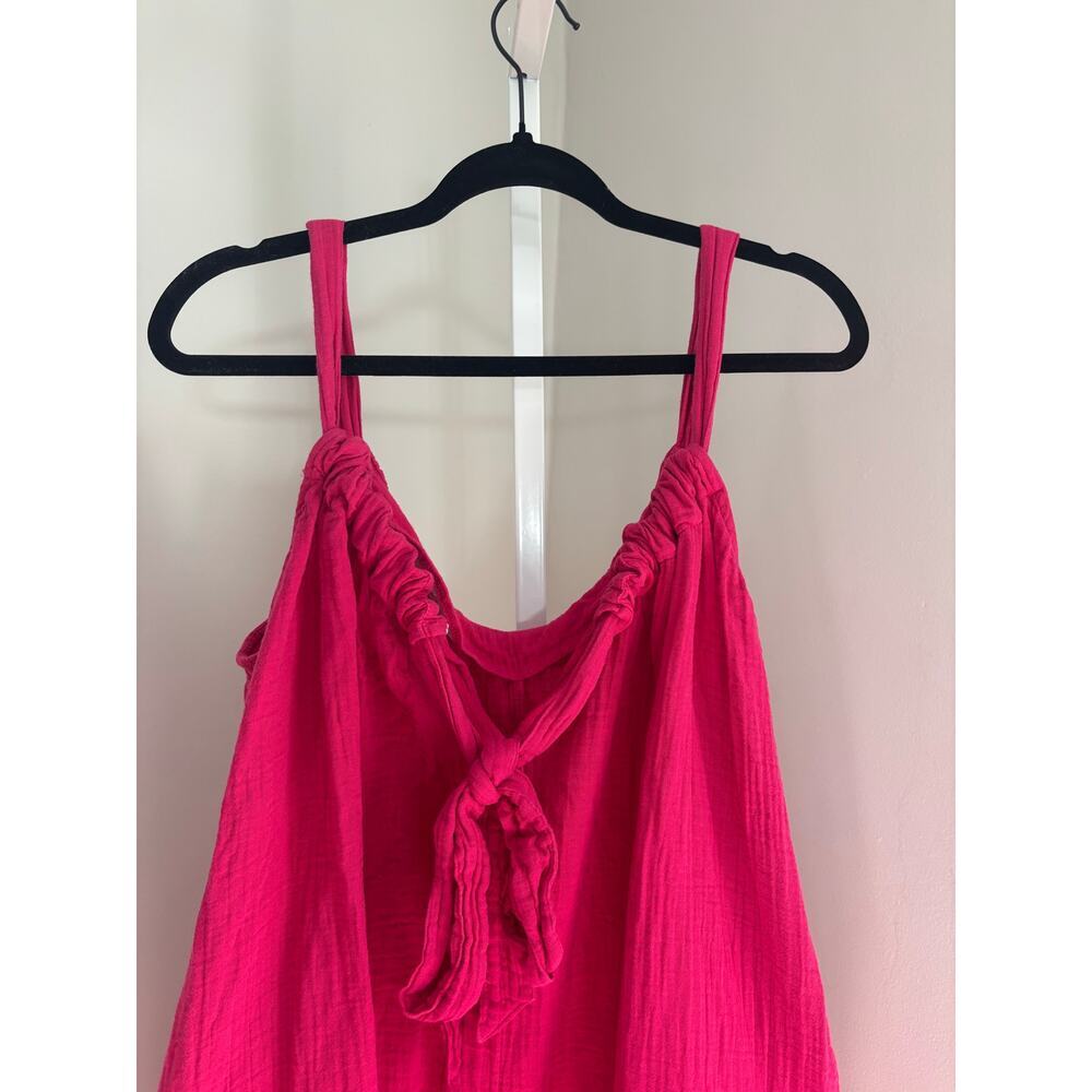 Old Navy Pink Gauze Shirred Midi Dress Adjustable Strap Women's Size XXL - Picture 6 of 8